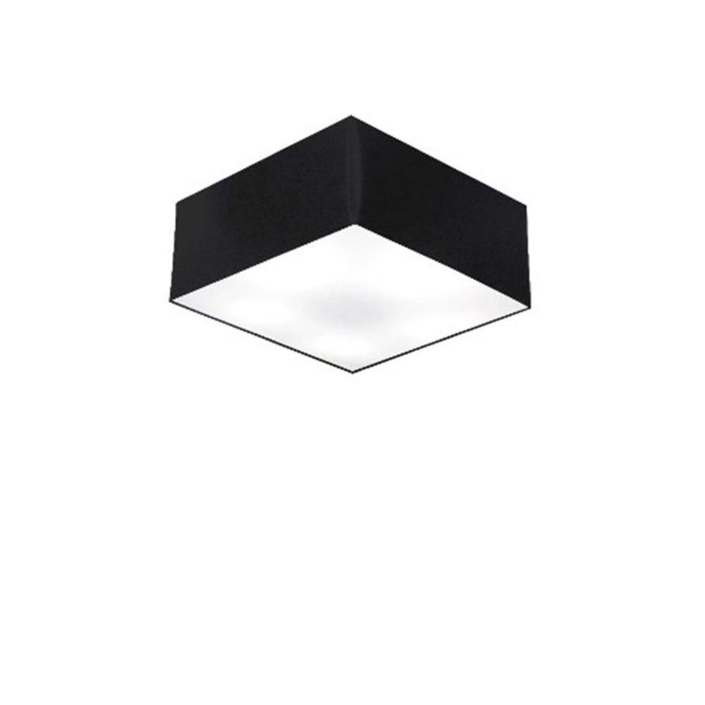 Plafon Quadrado Md-3000 Cúpula Em Tecido 12/25x25cm Preto - Bivolt - 1