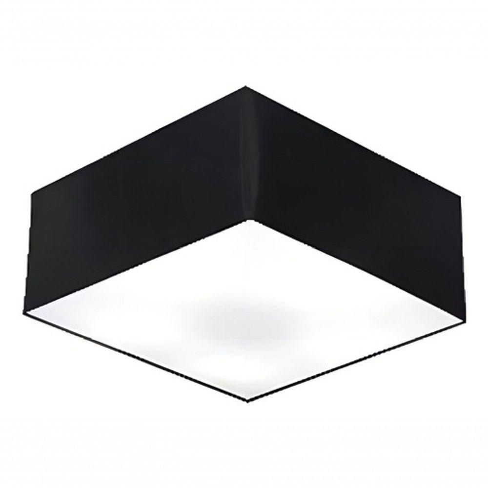 Plafon Quadrado Md-3000 Cúpula Em Tecido 12/25x25cm Preto - Bivolt - 3