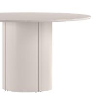Mesa De Jantar Redonda Para 6 Lugares 135cm Tampo Mdf Com Vidro Serena Off White - New Ceval - 2