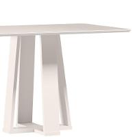 Mesa De Jantar Para 4 Lugares 1,20m Tampo Mdf Com Vidro Rubi Off White - New Ceval - 2