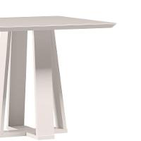 Mesa De Jantar Para 4 Lugares 90cm Tampo Quadrado Com Vidro Rubi Off White - New Ceval - 2