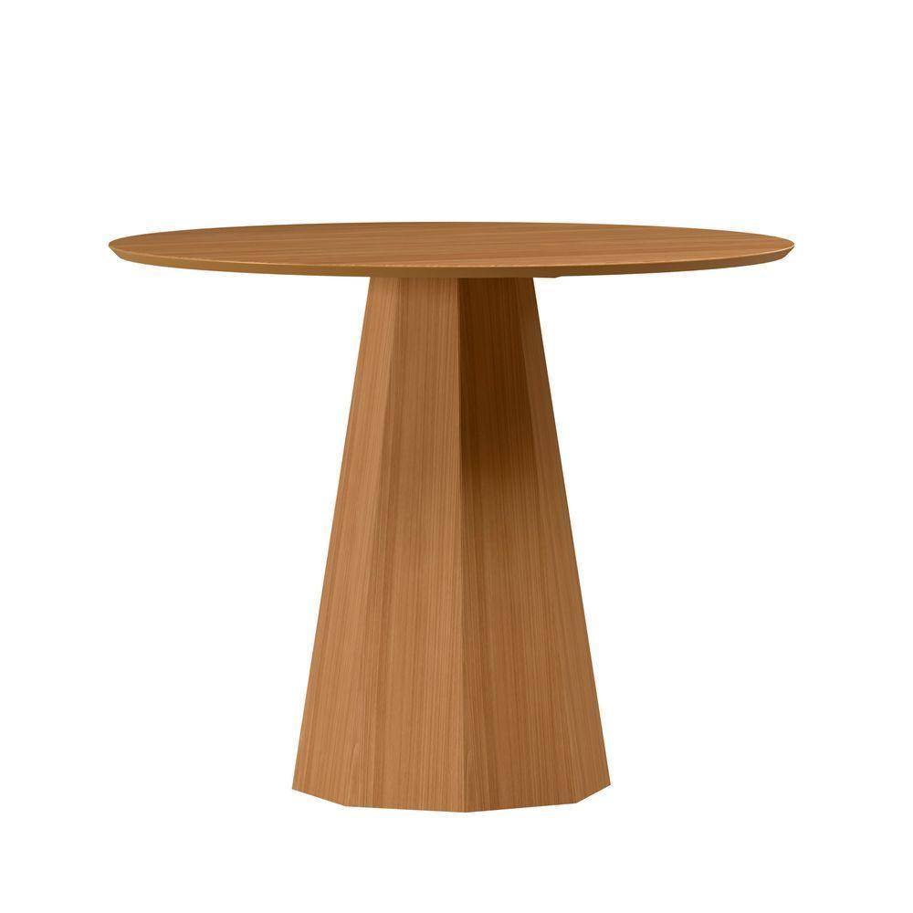 Mesa De Jantar Redonda Para 4 Lugares Tampo Em Mdf 1,00m Isis Ypê - New Ceval - 1