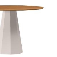 Mesa De Jantar Redonda Para 4 Lugares Tampo Em Mdf 1,17m Isis Off White/ypê - New Ceval - 2