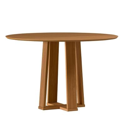 Mesa De Jantar Para 4 Lugares 1,17m Tampo Redondo Em Mdf Isabela Ypê - New Ceval