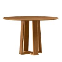 Mesa De Jantar Para 4 Lugares 1,17m Tampo Redondo Em Mdf Isabela Ypê - New Ceval - 1