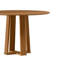 Mesa De Jantar Para 4 Lugares 1,17m Tampo Redondo Em Mdf Isabela Ypê - New Ceval - 2