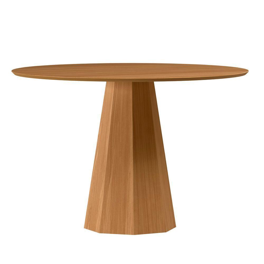 Mesa De Jantar Redonda Para 4 Lugares Tampo Em Mdf 1,17m Isis Ypê - New Ceval - 1