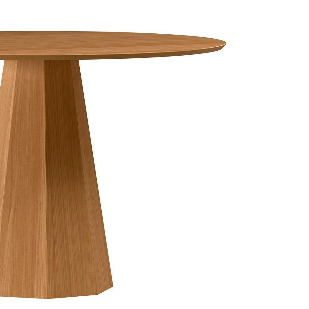 Mesa De Jantar Redonda Para 4 Lugares Tampo Em Mdf 1,17m Isis Ypê - New Ceval - 2