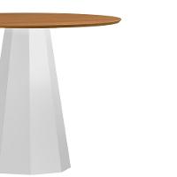 Mesa De Jantar Redonda Para 4 Lugares Tampo Em Mdf 1,00m Isis Off White/ypê - New Ceval - 2
