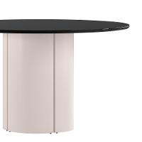 Mesa De Jantar Redonda Para 6 Lugares 135cm Tampo Mdf Com Vidro Serena Off White/preto - New Ceval - 2