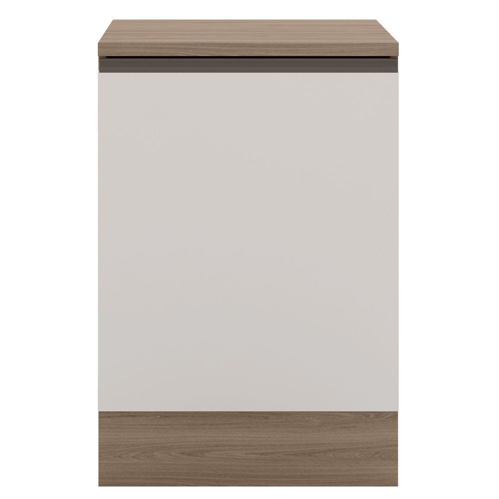 Balcão De Cozinha 58cm 1 Porta Com Tampo Etna Carvalho Oak/off White - Poliman - 2