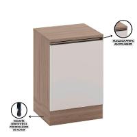 Balcão De Cozinha 58cm 1 Porta Com Tampo Etna Carvalho Oak/off White - Poliman