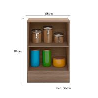 Balcão De Cozinha 58cm 1 Porta Com Tampo Etna Carvalho Oak/off White - Poliman - 5