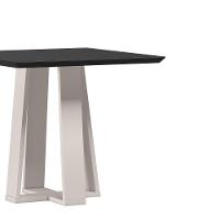 Mesa De Jantar Quadrada 4 Lugares 90cm Tampo Mdf Com Vidro Valencia Off White/preto - New Ceval - 2
