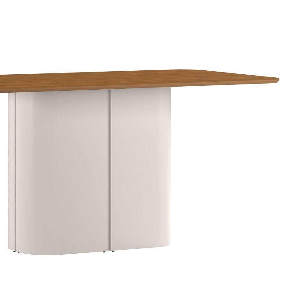 Mesa De Jantar Para 6 Lugares 160cm Tampo Em Mdf Serena Off White/ypê - New Ceval - 2
