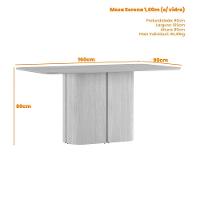 Mesa De Jantar Para 6 Lugares 160cm Tampo Em Mdf Serena Off White/ypê - New Ceval - 3
