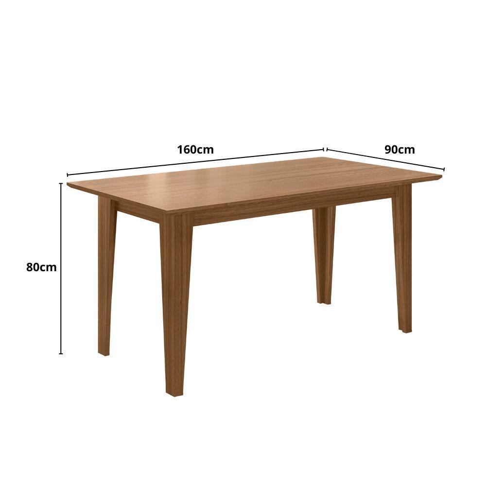 Conjunto Sala De Jantar 6 Cadeiras Tampo Retangular 160cm Sem Vidro Liz Carvalho Linea Marfim - Poliman - 5