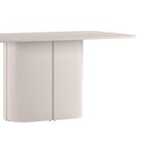 Mesa De Jantar Para 6 Lugares 160cm Tampo Mdf Com Vidro Serena Off White - New Ceval - 3