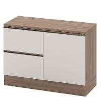 Balcão Para Cozinha 120cm Flex 1 Porta 3 Gavetas Com Tampo E Porta Talher Etna Carvalho Oak/off White - Poliman - 3