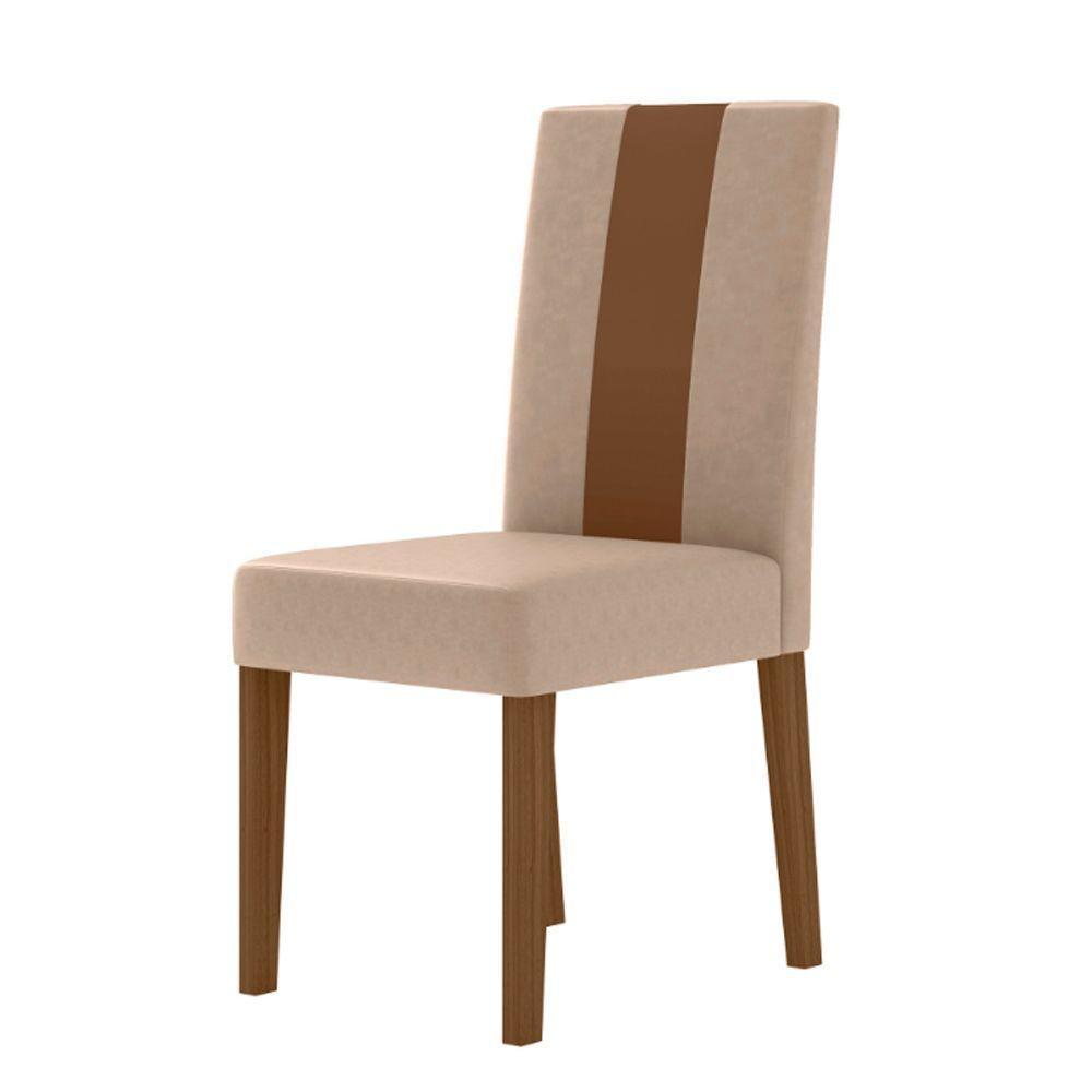 Conjunto Sala De Jantar Mesa Quadrada 90cm Sem Vidro Helo Com 4 Cadeiras Linea Carvalho/off White/fendi - Poliman - 8