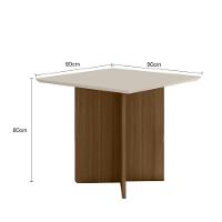 Conjunto Sala De Jantar Mesa Quadrada 90cm Sem Vidro Helo Com 4 Cadeiras Linea Carvalho/off White/fendi - Poliman - 5