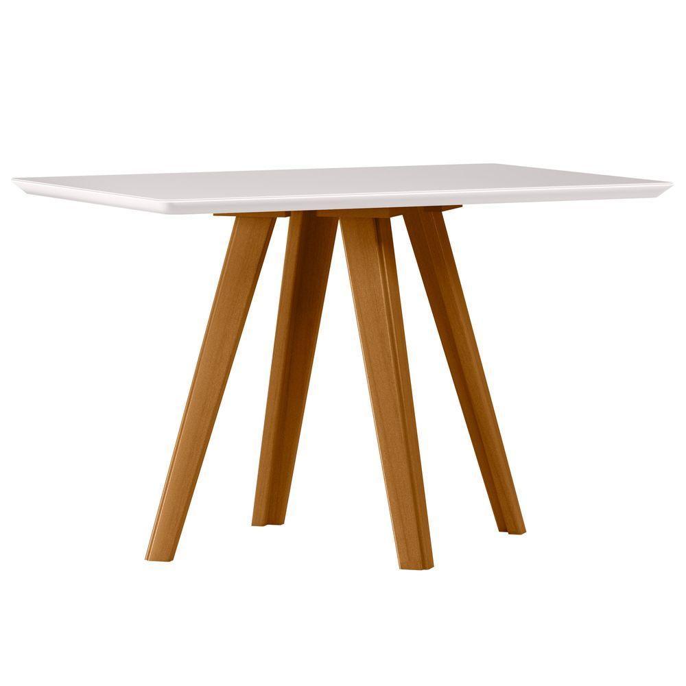 Conjunto Sala De Jantar Mesa 1,20m Com 4 Cadeiras Mariah Ypê/off White/ja01 - New Ceval - 3