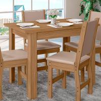 Mesa De Jantar 4 Lugares Tampo 108cm Sem Vidro Bellagio Carvalho - Poliman - 2