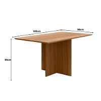 Mesa De Jantar Retangular 6 Lugares 160cm Tampo Chanfrado Sem Vidro Helô Carvalho - Poliman - 3