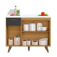 Balcão De Cozinha 3 Portas 1 Gaveta 105cm Sem Tampo Olinda Freijó Uv/grafite Acetinado - Poliman - 3