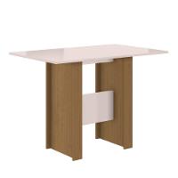 Mesa De Jantar 4 Lugares Tampo 108cm Sem Vidro Milano Carvalho/off White - Poliman - 1