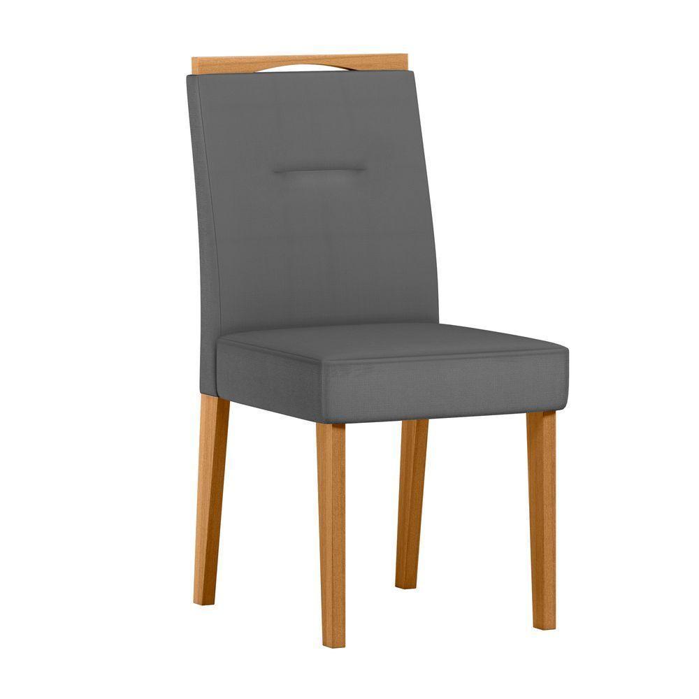 Conjunto Sala De Jantar Mesa 1,60m Com 6 Cadeiras Lectus Ypê/off White/ja02 - New Ceval - 4