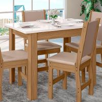 Mesa De Jantar 4 Lugares Tampo 108cm Sem Vidro Bellagio Carvalho/off White - Poliman - 2