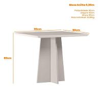 Conjunto Sala De Jantar Mesa Anitta 90cm Com 4 Cadeiras Mariah Ypê/preto/ja03 - New Ceval - 5