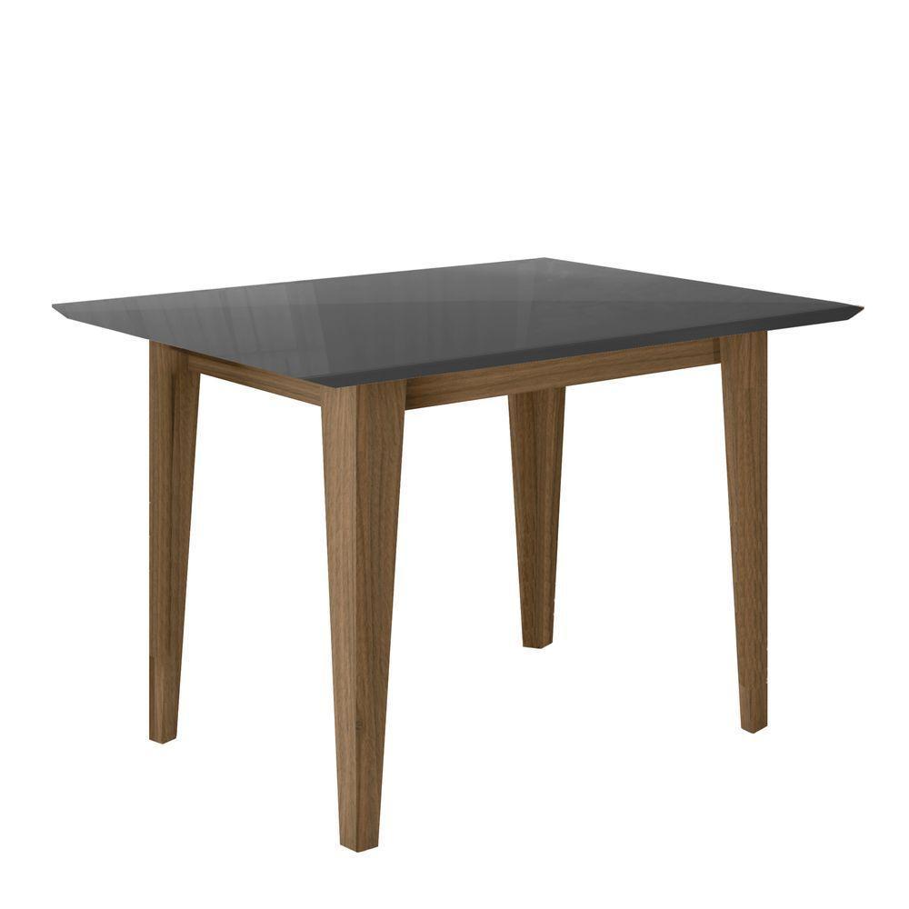 Conjunto Sala De Jantar Mesa Retangular Kate Com Vidro 120cm E 4 Cadeiras Linea Carvalho/grafite/preto - Poliman - 3