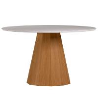 Conjunto Sala De Jantar Mesa Isis 1,35m Com 6 Cadeiras Mariah Ypê/off White/lux - New Ceval  - 3