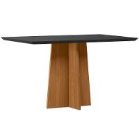 Conjunto Sala De Jantar Mesa Anitta 1,35m Com 4 Cadeiras Mariah Ypê/preto/ja02 - New Ceval  - 3