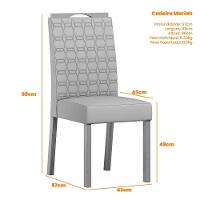 Conjunto Sala De Jantar Mesa Anitta 1,35m Com 4 Cadeiras Mariah Ypê/preto/ja02 - New Ceval  - 6