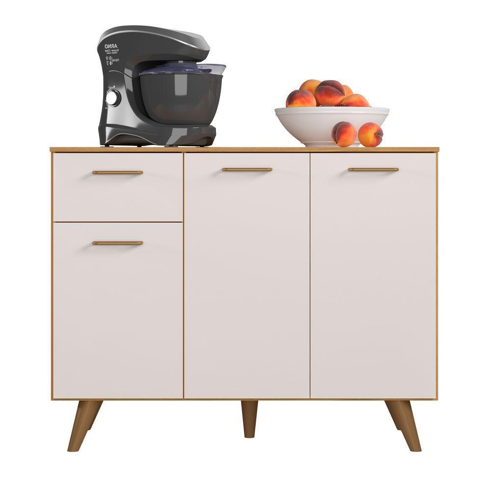 Balcão De Cozinha Com Tampo 1,05cm 3 Portas E 1 Gaveta Freijó Uv/off Acetinado Olinda - Poliman - 1