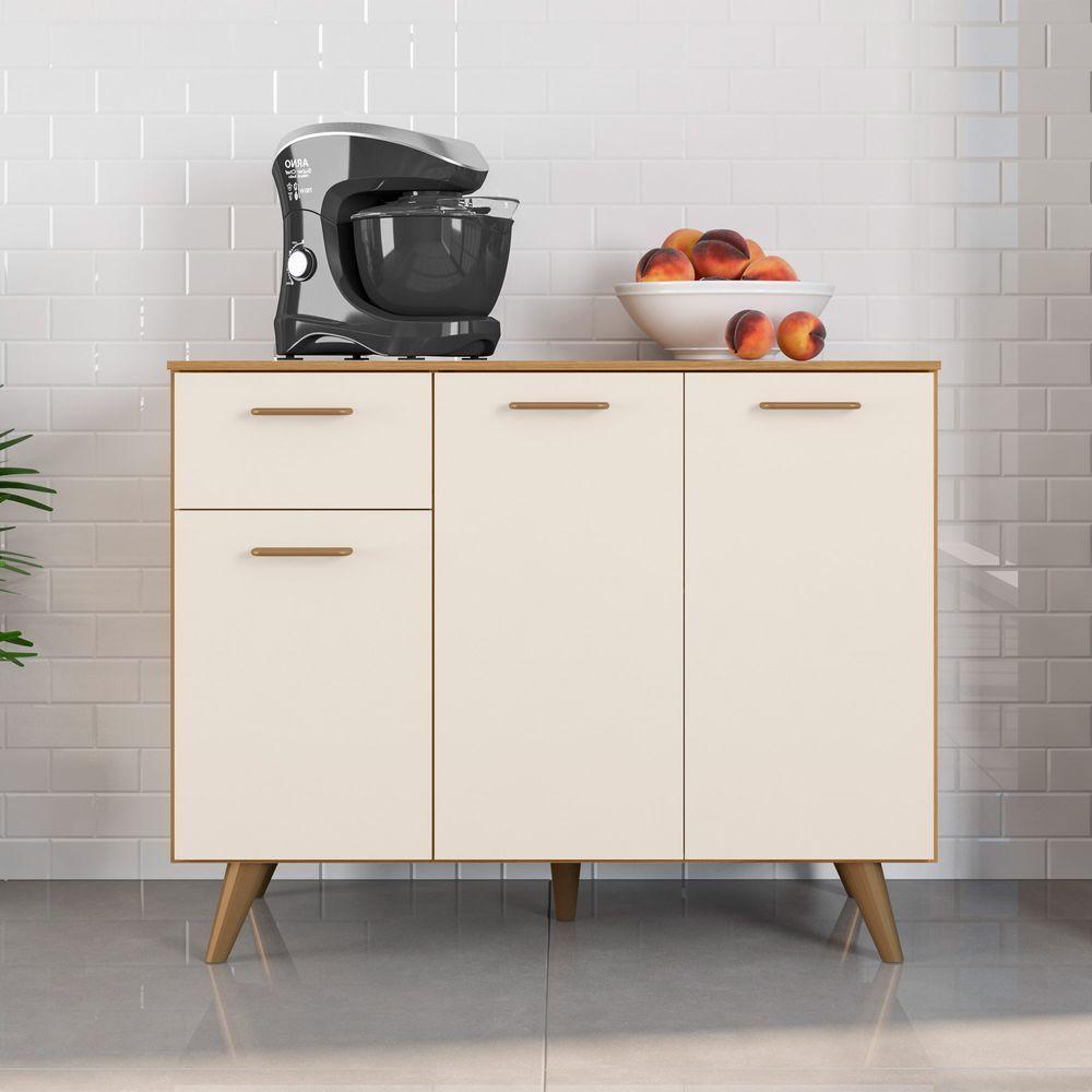 Balcão De Cozinha Com Tampo 1,05cm 3 Portas E 1 Gaveta Freijó Uv/off Acetinado Olinda - Poliman - 2