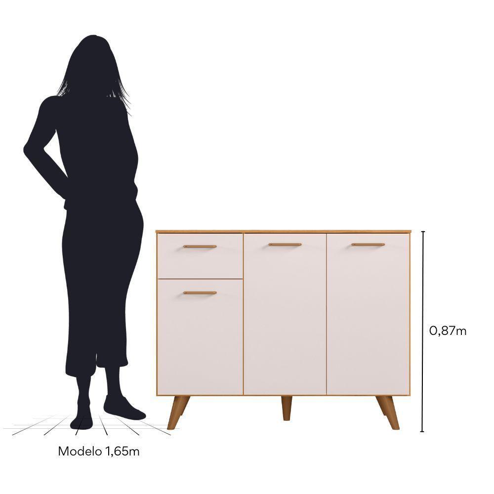 Balcão De Cozinha Com Tampo 1,05cm 3 Portas E 1 Gaveta Freijó Uv/off Acetinado Olinda - Poliman - 5