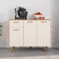 Balcão De Cozinha Com Tampo 1,05cm 3 Portas E 1 Gaveta Freijó Uv/off Acetinado Olinda - Poliman - 2