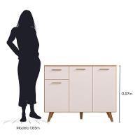 Balcão De Cozinha Com Tampo 1,05cm 3 Portas E 1 Gaveta Freijó Uv/off Acetinado Olinda - Poliman - 5