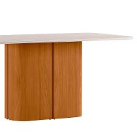 Mesa De Jantar Para 6 Lugares 160cm Tampo Mdf Com Vidro Serena Ypê/off White - New Ceval - 2