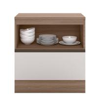 Balcão De Cozinha 80cm 1 Porta 1 Gaveta Com Tampo Etna Carvalho Oak/off White - Poliman - 3
