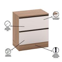 Balcão De Cozinha 80cm 1 Porta 1 Gaveta Com Tampo Etna Carvalho Oak/off White - Poliman