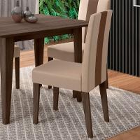 Conjunto Sala De Jantar Mesa Retangular Kate Com Vidro 120cm E 4 Cadeiras Linea Amêndoa/off White - Poliman - 9