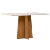 Conjunto Sala De Jantar Mesa Anitta 1,35m Com 4 Cadeiras Mariah Ypê/off White/ja02 - New Ceval