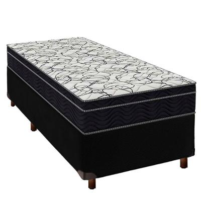 Cama Box Preto + Colchão Solteiro Airtech 150 Ortobom
