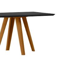 Mesa De Jantar Para 4 Lugares 1,35 Tampo Mdf Com Vidro Mariah Ypê/preto - New Ceval - 2