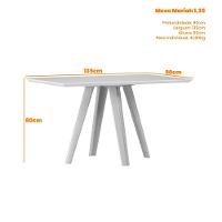 Mesa De Jantar Para 4 Lugares 1,35 Tampo Mdf Com Vidro Mariah Ypê/preto - New Ceval - 3